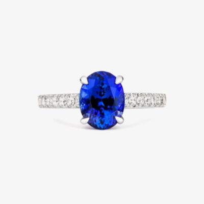 Tivon 18ct White Gold 1.94ct Oval Tanzanite & Diamond Royale Ring RW-2008-TZ