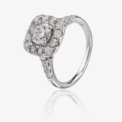 18ct White Gold 2.00ct Diamond Cluster Ring THR15450-230E