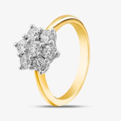  18ct Yellow Gold 1.00ct Diamond Cluster Ring BOJHX N