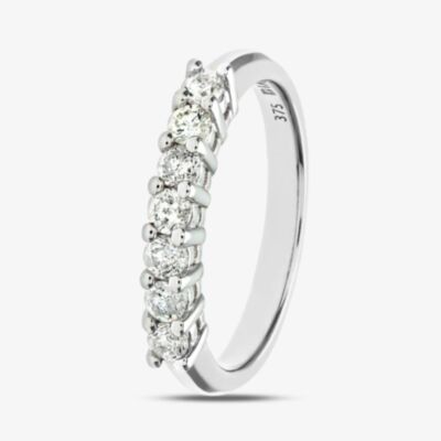 9ct White Gold 0.50ct Diamond Half Eternity Ring PR03645W