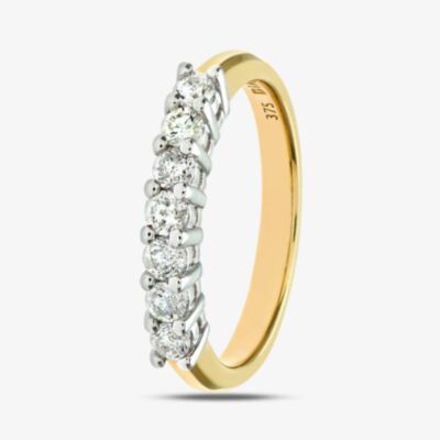 9ct Yellow Gold 0.50ct Diamond Half Eternity Ring PR03645Y