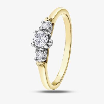 9ct Two Colour Gold 0.25ct Diamond Ring 2030YW/25-10