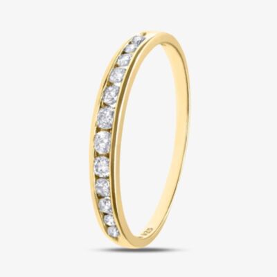 9ct Yellow Gold 0.25ct Graduating Diamond Half Eternity Ring PR04775Y