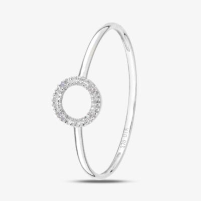9ct White Gold 0.02ct Diamond Circle Ring PR12848W