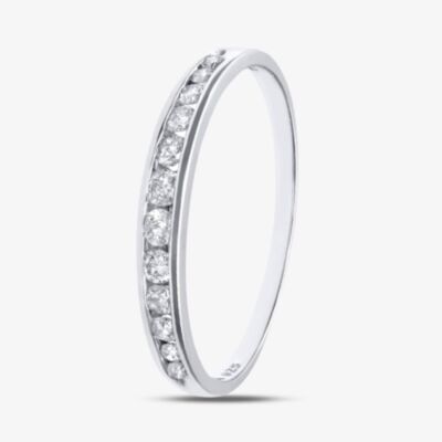 9ct White Gold 0.25ct Graduating Diamond Half Eternity Ring PR04775W