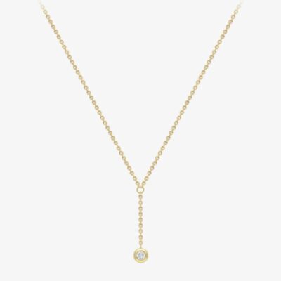 18ct Yellow Gold Brilliant Cut Round Diamond Dropper Necklace 12125147268