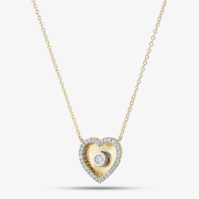9ct Yellow Gold 0.20ct Diamond Heart Shaped Pendant THN48572-20SF (YG)