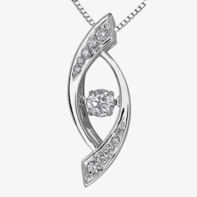 9ct White Gold 0.22ct Diamond Open Marquise Pendant P3161W/22-10