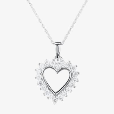 9ct White Gold 0.50ct Open Heart Pendant THP19809-50