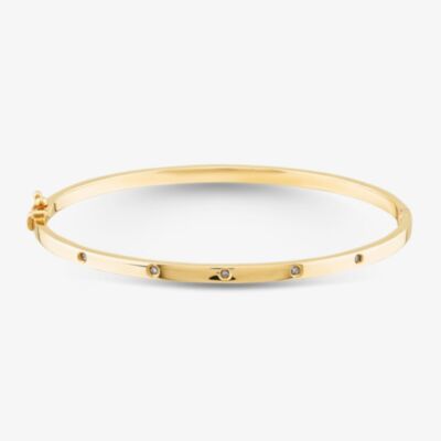 9ct Yellow Gold Five Diamond Bangle 9DBA101Y