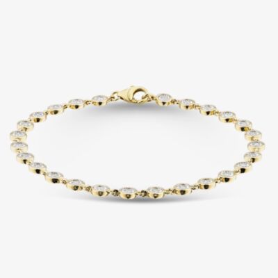 Pure Brilliance 9ct Yellow Gold Multi Rub Over 0.50ct Diamond Bracelet THB45090-50 (YG)