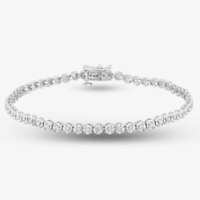 9ct White Gold 1.00ct Diamond Tennis Bracelet THB15917-100 9ct