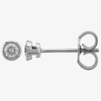 9ct White Gold 0.20ct Rubover Diamond Stud Earrings 5036E/9W/DQ1020