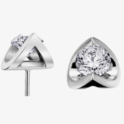 9ct White Gold 0.40ct Tension-set Diamond Stud Earrings E2038W/40-18