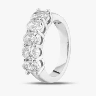 Platinum Certified 1.63ct Oval Cut Diamond Five Stone Ring RN11087