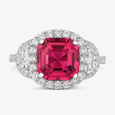 Tivon Platinum 2.93ct Pink Tourmaline & Diamond Cocktails & Champers Ring RWP-1703-PT