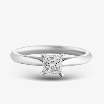 Platinum 0.50ct Princess Cut Diamond Solitaire Ring 10-80-657/24-04-188