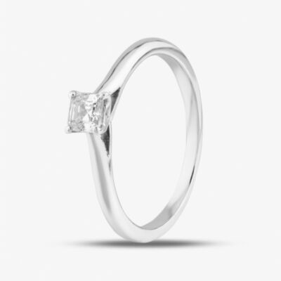 Platinum 0.26ct Asscher Cut Diamond Solitaire Ring ASSCHER