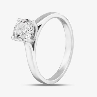 Platinum 1.01ct Diamond Four Claw Solitare Ring RI-2016