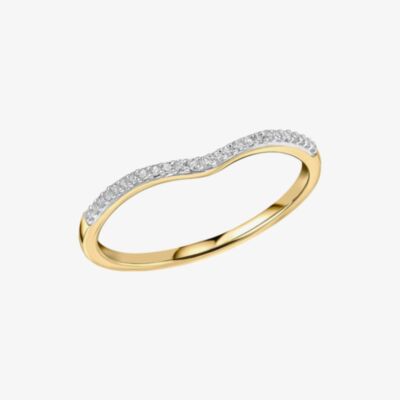 9ct Yellow Gold Diamond Wishbone Ring GR627