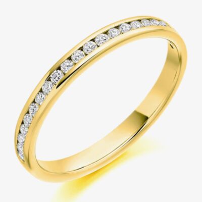 Gold Impression 18ct Yellow Gold 0.25ct Round Brilliant Cut Diamond Half Eternity Ring 18YGHET2088