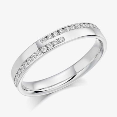 18ct White Gold 0.25ct Channel Set Round Brilliant Crossover Half Eternity Ring HET1177 18W
