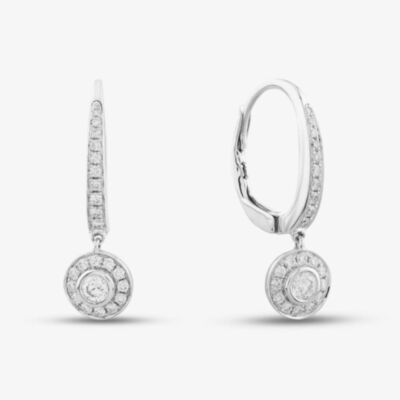18ct White Gold 0.6ct Brilliant Cut Diamond Hoop Earrings E39112GW18DD