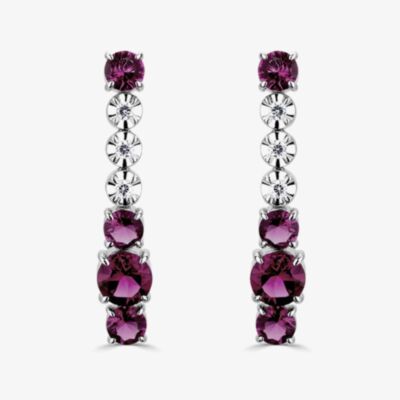 18ct White Gold Ruby & Diamond Fancy Dropper Earrings HSE1062(RU)PR