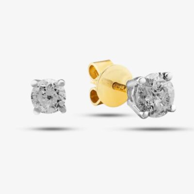 18ct Yellow Gold 1.00ct Diamond Solitaire Stud Earrings BTZH