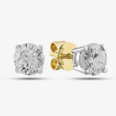 18ct Yellow Gold 1.20ct Brilliant Cut Diamond Solitaire Stud Earrings BOXMJ