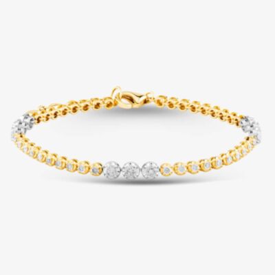 18ct Two Colour Gold 2.00ct Brilliant Cut Diamond Tennis Bracelet HSB1055(2.00CT)S