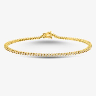 18ct Yellow Gold 1.00ct Brilliant Cut Diamond Tennis Bracelet BZGJ