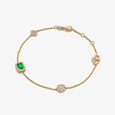 Tivon 18ct Yellow Gold Emerald & Diamond Eden Bracelet BY-0100-EM