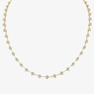 18ct Yellow Gold 1.00ct Diamond Bar Necklace HN013(1.00CT)