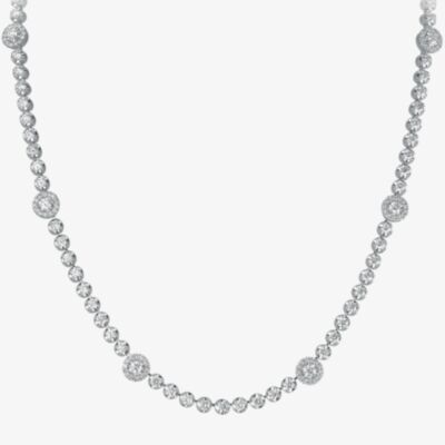 18ct White Gold 4.30ct Diamond Cluster Necklace HSN1015(4.30CT)