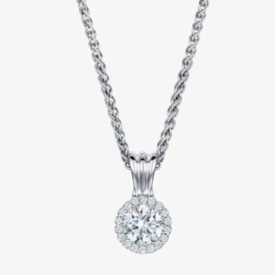 Geoghegan Cannele 18ct White Gold Diamond 0.33ct Halo Cluster Pendant CAN68/W