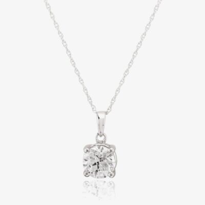 18ct White Gold 1.00ct Diamond Solitaire Pendant Necklace THP3119-100