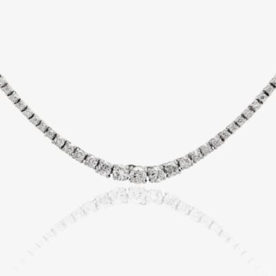 18ct White Gold 5.00ct Diamond Graduating Necklace THN24356-500