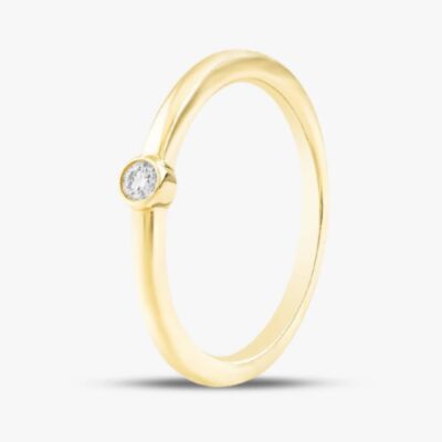 14ct Yellow Gold 0.05ct Brilliant Cut Diamond Solitaire Ring RA39107KY14DD