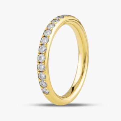 18ct Yellow Gold 0.49ct Brilliant Cut Diamond Half Eternity Ring R18791 18KY