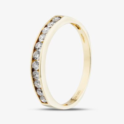 9ct Yellow Gold 0.50ct Diamond Channet Set Half Eternity Ring PR03633Y