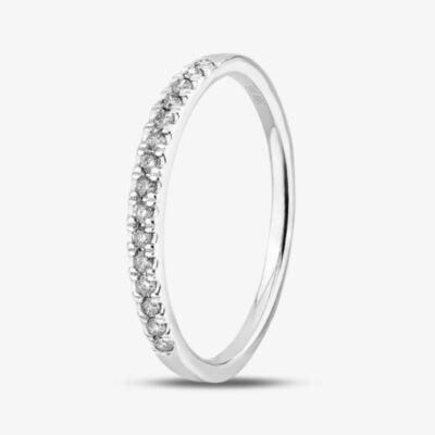 9ct White Gold 0.15ct Diamond Pave Set Half Eternity Ring THR15238-15TP