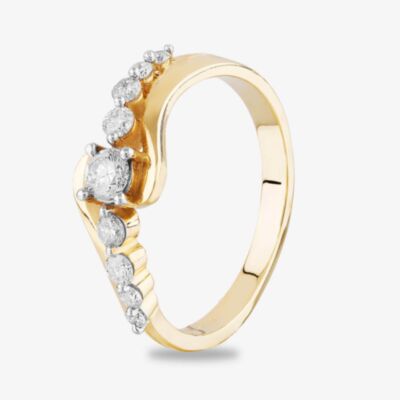 9ct Yellow Gold 0.50ct Diamond Gradient Twist Ring THR14454-50V