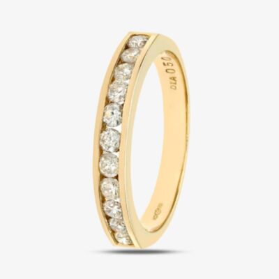 9ct Yellow Gold 0.50ct Diamond Channel Set Half Eternity Ring PR03633Y