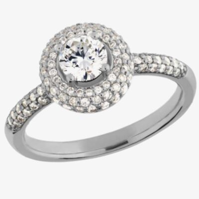 Arctic Circle Diamonds 18ct White Gold 1.03ct Round Brilliant Diamond Cluster Ring UKR11027