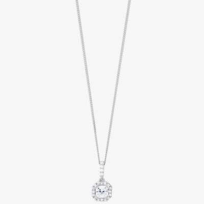 Arctic Circle Diamonds 18ct White Gold 0.52ct Radiant Cut Diamond Cluster Pendant UKP3217