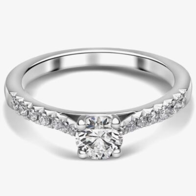 Platinum Diamond Four Claw Solitaire Ring 01G4K-P001