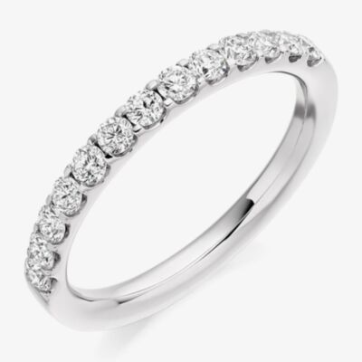 Platinum Excellence Platinum 0.50c Round Brilliant Cut Diamond Half Eternity Ring HET2004PLAT