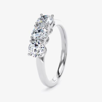 Platinum 3 Stone 1.00ct Diamond Trilogy Ring M3R02-035-100-PT-H-SI2