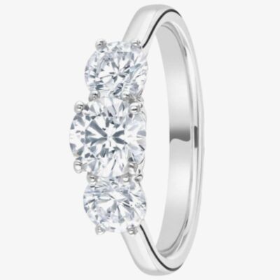 1888 Collection Platinum Brilliant Cut 1.52ct Diamond Trilogy Ring R3-145